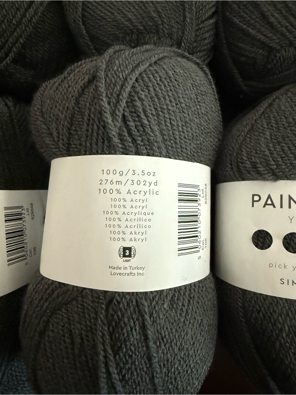 Paintbox Granite Gray Acrylic Yarn Multipack - 10 Skeins - Picture 4 of 7